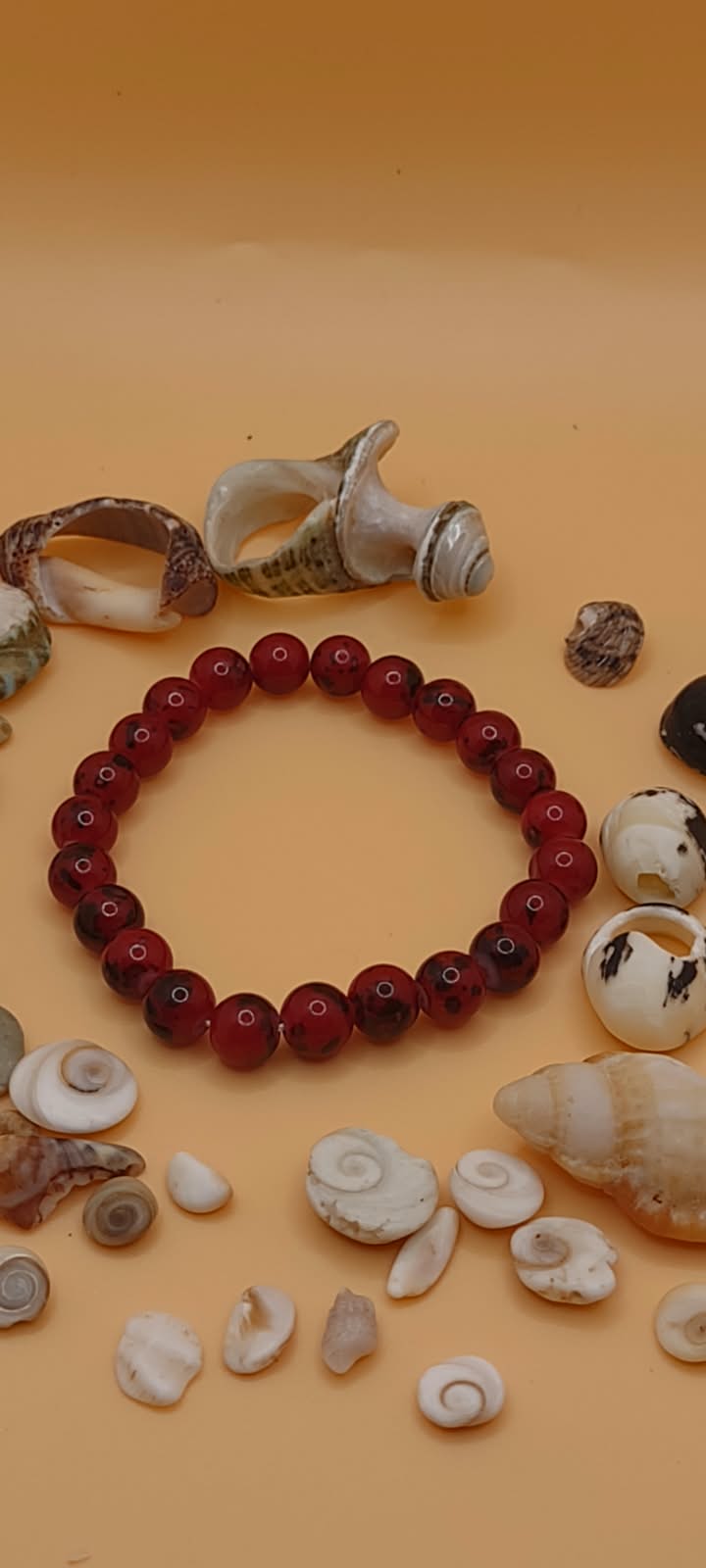 Dark Red Maroon Agate Beaded Bracelet original photo