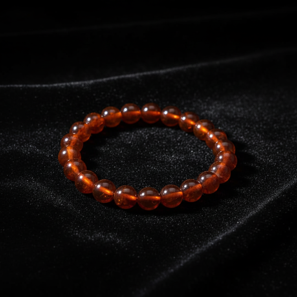 Amber Brown Beaded Bracelet dark moody black velvet