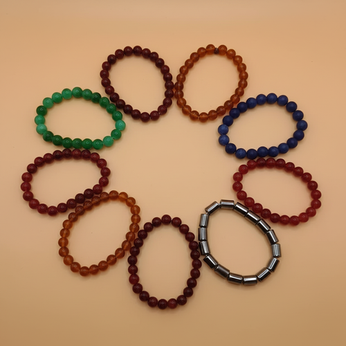 Beaded Bracelet Pack of 5 all colors fan arrangement