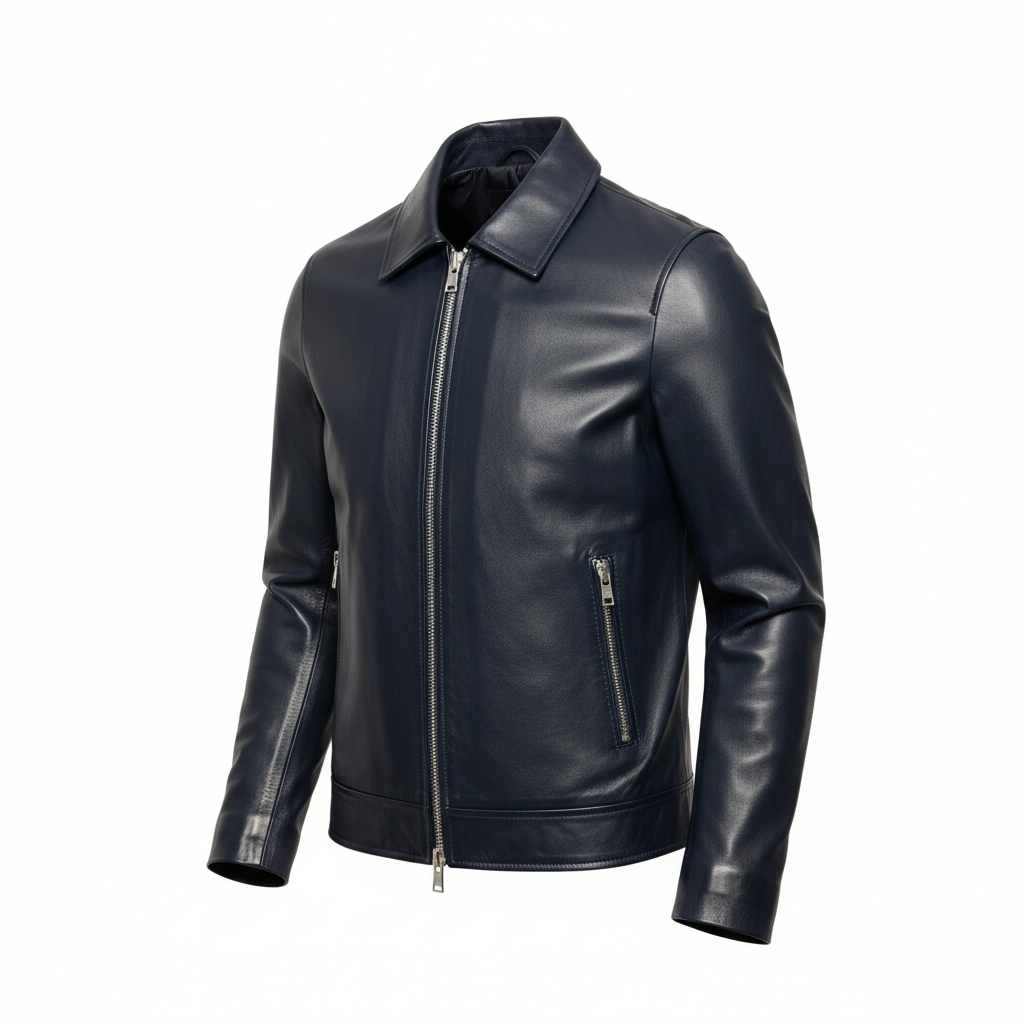 Unisex Premium Leather Jacket Midnight Navy