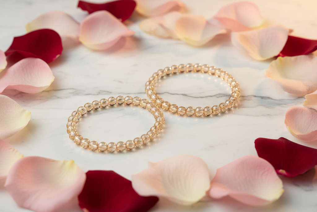 Bracelet with rose petals